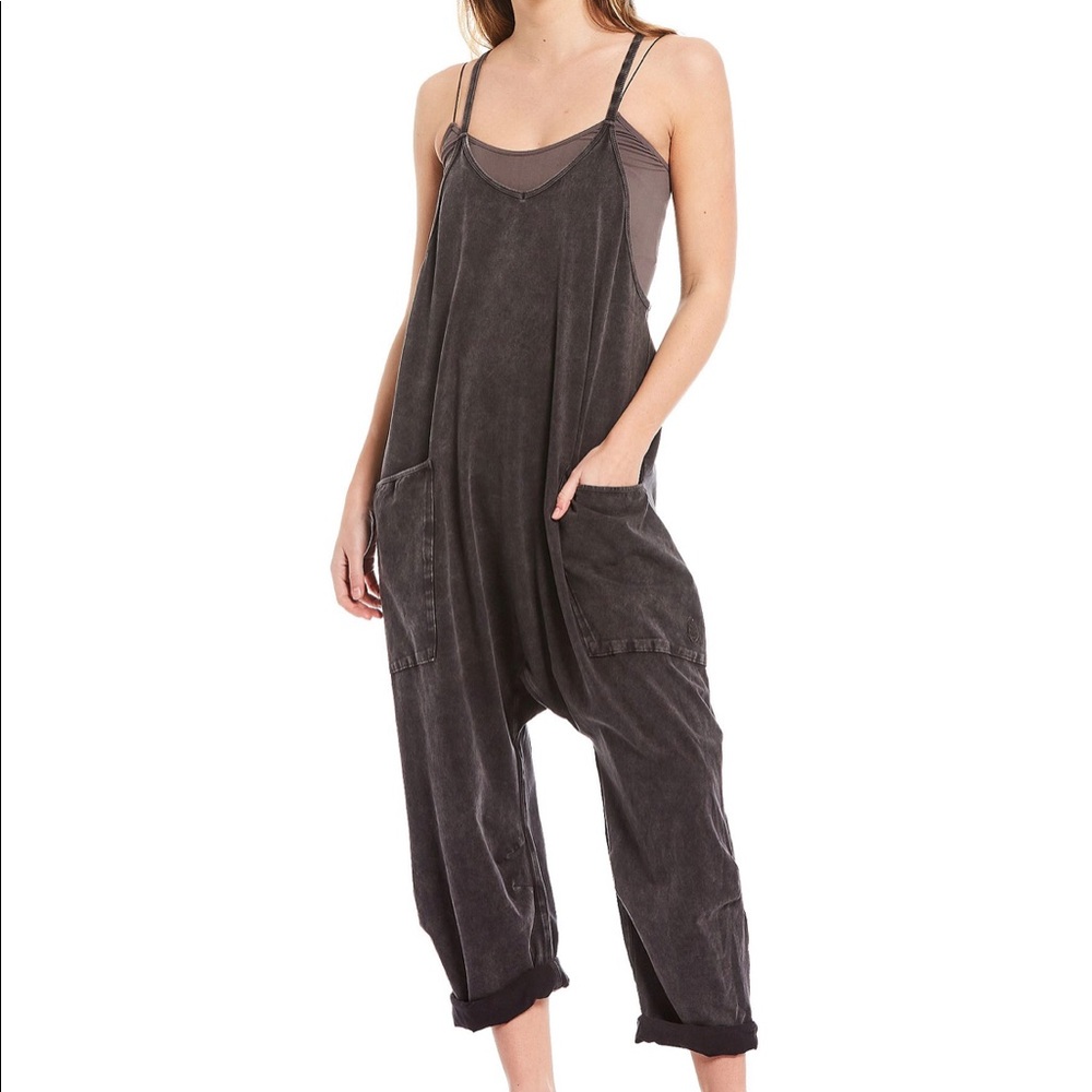 FP Movement Sleeveless Scoop Neck Ankle Length Hot Shot Onesie Washed Black